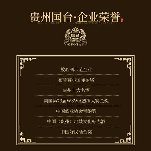 【限量发售 邮票生肖纪念酒】国台·龙年生肖邮票收藏纪念酒 酱香型白酒 53%vol 商品图1