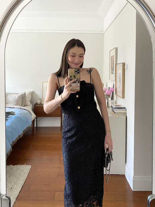 my tweed bow strap black 商品图8