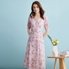 EITIE爱特爱气质鸡心领高腰显瘦通勤印花时尚a字连衣裙夏季新款B2407318 商品缩略图3
