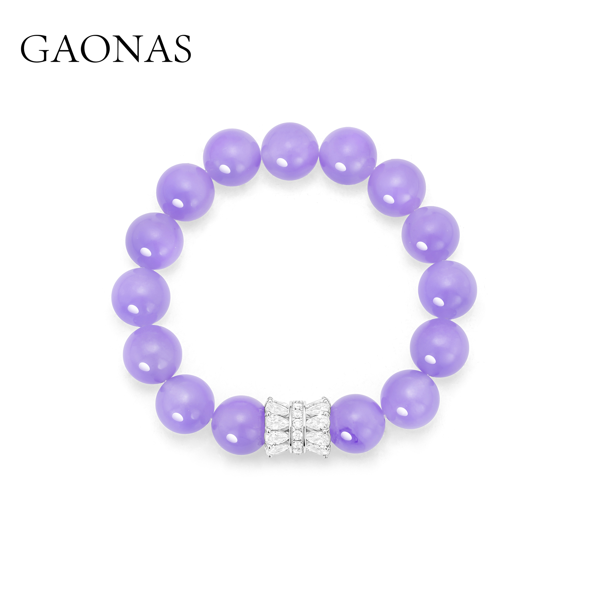 GAONAS 925银合成锆石手链 紫罗兰国风富婆紫珠手链（仿真）10390SPR
