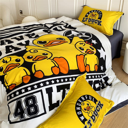 【麦上家居】全棉印花四件套-潮牌鸭（正版小黄鸭授权）MS 商品图8