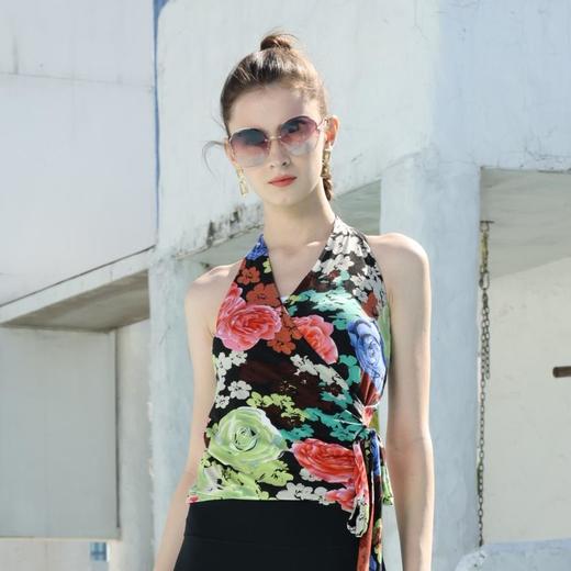 2024春夏新款花色挂脖S羽烟瑜伽背心 商品图3