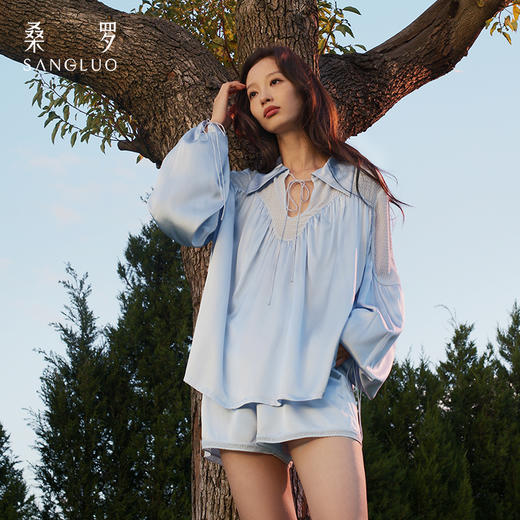 cleansilk微光系列桑罗可外穿桑蚕丝长袖套装 商品图1