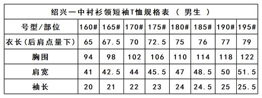 绍兴一中——男女短袖T恤 商品图3
