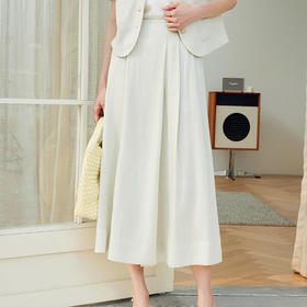 玳莎宽松八分裙裤女2024新款夏季遮跨显瘦休闲裤时尚气质阔腿裤 EB36302