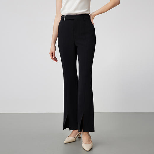 EITIE爱特爱时尚职业干练通勤百搭显瘦开叉长裤女裤B2405304 商品图3