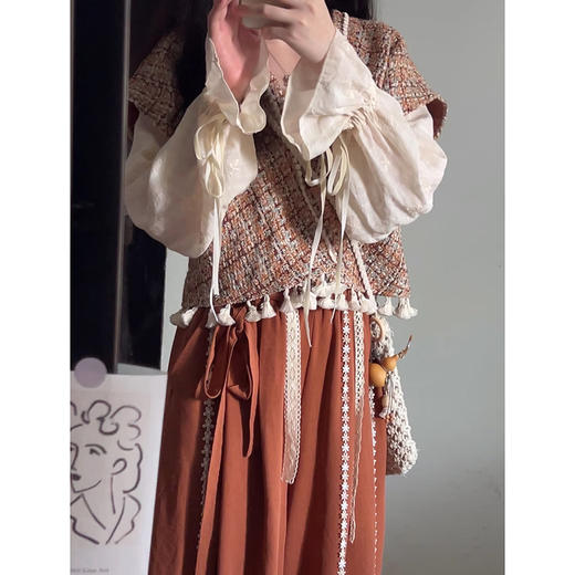 裁缝学苑AQ251复古小香风改良汉元素国风马甲 衬衫+花苞裤套装纸样打板 商品图1