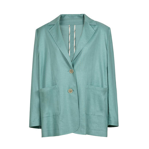 HeyDress亚麻西装外套女春夏法式宽松高级肌理感套装高腰显瘦短裤 商品图4