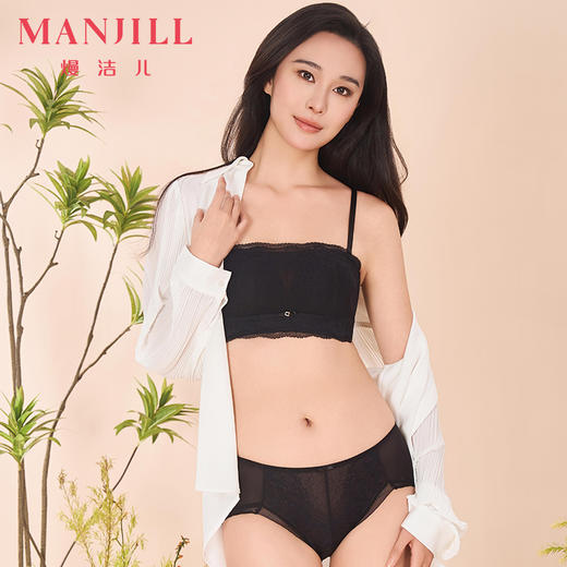 【商场同款】熳洁儿抹胸文胸蕾丝可拆肩带无钢圈防滑隐形AB通杯24201515 商品图5