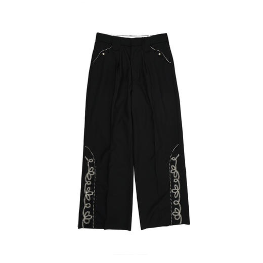 DAIRIKU Embroidery Western Wide Slacks 西部风刺绣羊毛阔腿裤 商品图0