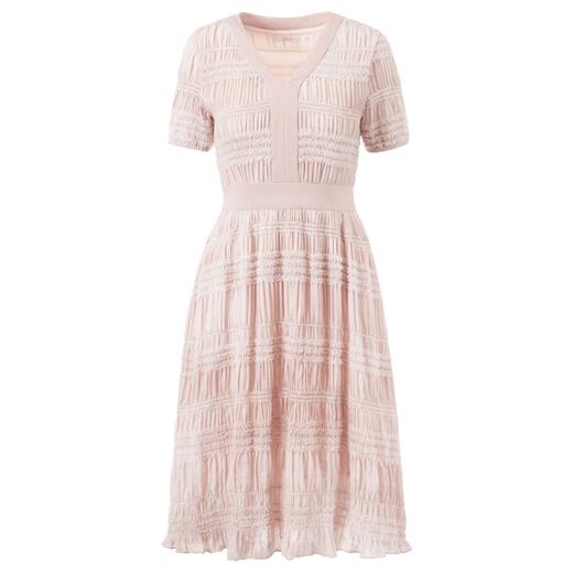 欧芮儿2020春装新款女装收腰显瘦连衣裙女中长款V领藕粉色女裙 商品图4