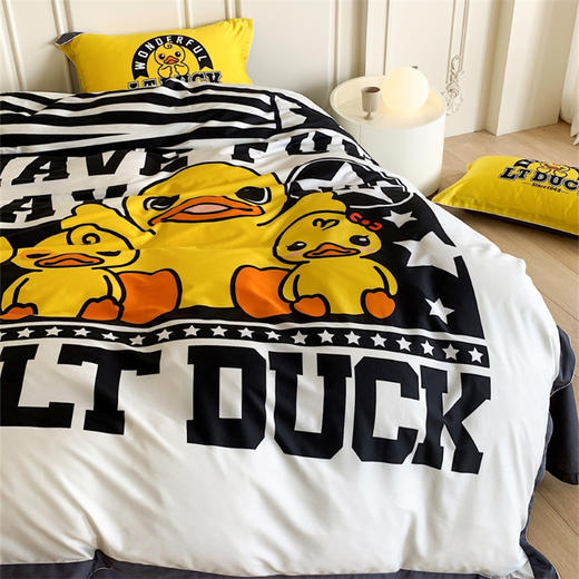 【麦上家居】全棉印花四件套-潮牌鸭（正版小黄鸭授权）MS 商品图6