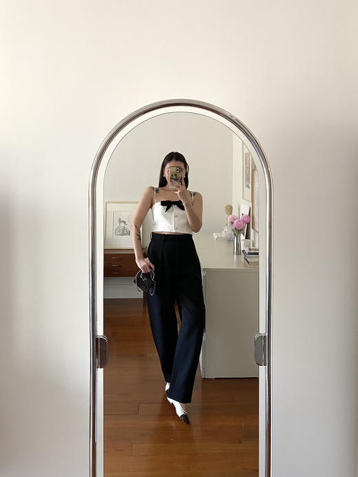 my tweed bow strap white 商品图6