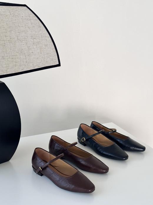 新款The Row同款复古软底一字式扣带牛皮浅口平底单鞋女玛丽珍女鞋 商品图1