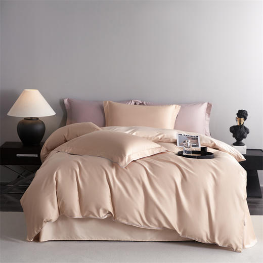 【麦上家居】纯色双拼极品长绒棉四件套MS 商品图0