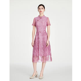 司歌改良新中式刺绣立领连衣裙A891067X