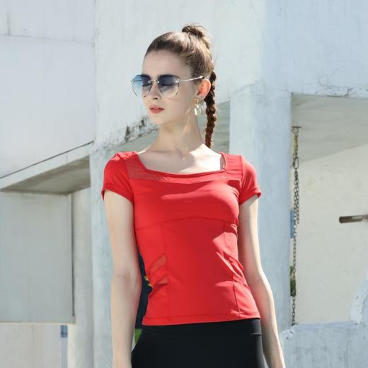 2024春夏新款运动瑜伽健身萱颜短袖上衣 商品图0