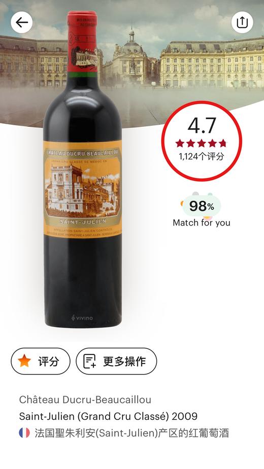 【跨境】宝嘉龙 2009 Chateau Ducru-Beaucaillou 商品图2