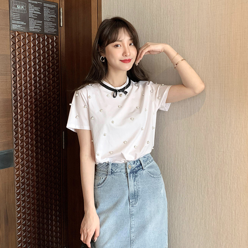 欧芮儿夏季白色T恤