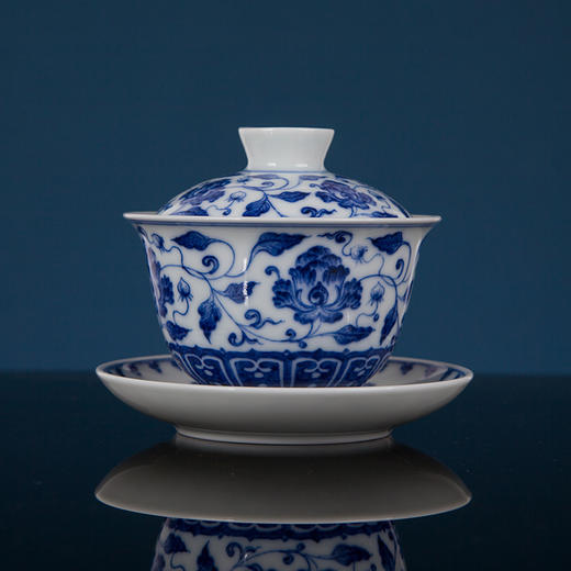 青花西番莲纹6头茶具 商品图4