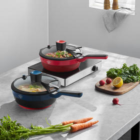 法国马克西姆不粘锅小炒锅家用平底炒菜电磁炉小型小号多功能不沾锅