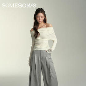 预售 | SOMESOWE 荡领多穿堆褶上衣-S2407046[福利品]