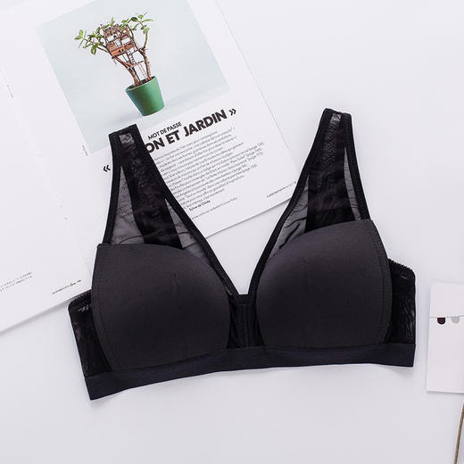 ARN-X032薄纱真丝无痕三角杯光面无钢圈内衣文胸小胸桑蚕丝聚拢薄模杯胸罩 商品图0