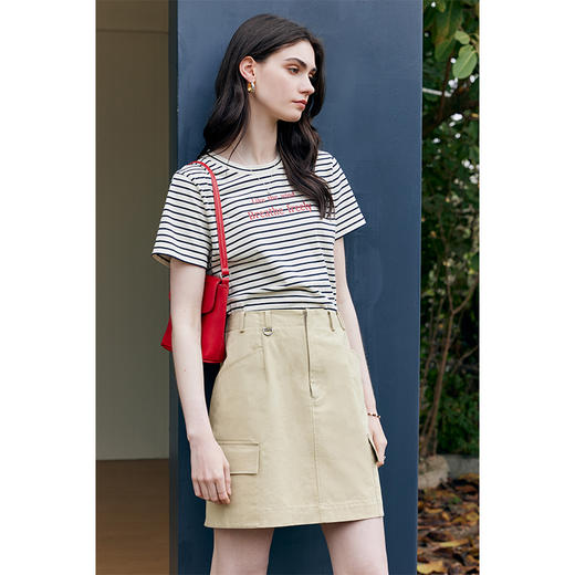 HeyDress工装半身裙女夏季高腰宽松直筒A字半裙休闲百搭显瘦裙子 商品图1