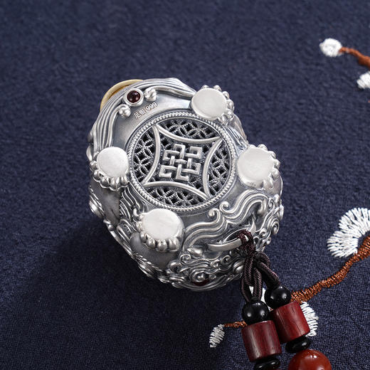 子佩集S999银【双头貔貅】手把件【BJ001171】纯银2306 商品图3