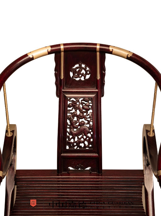 红桥红  家具严选  血檀（染料紫檀）赞比亚紫檀【木面 王款 麒麟纹交椅】 商品图2