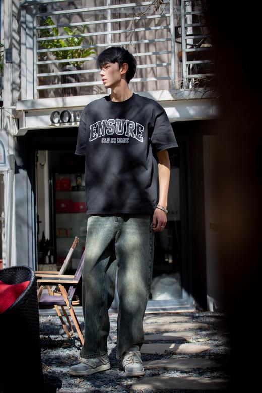 W416212033做旧字母短袖T恤 商品图2