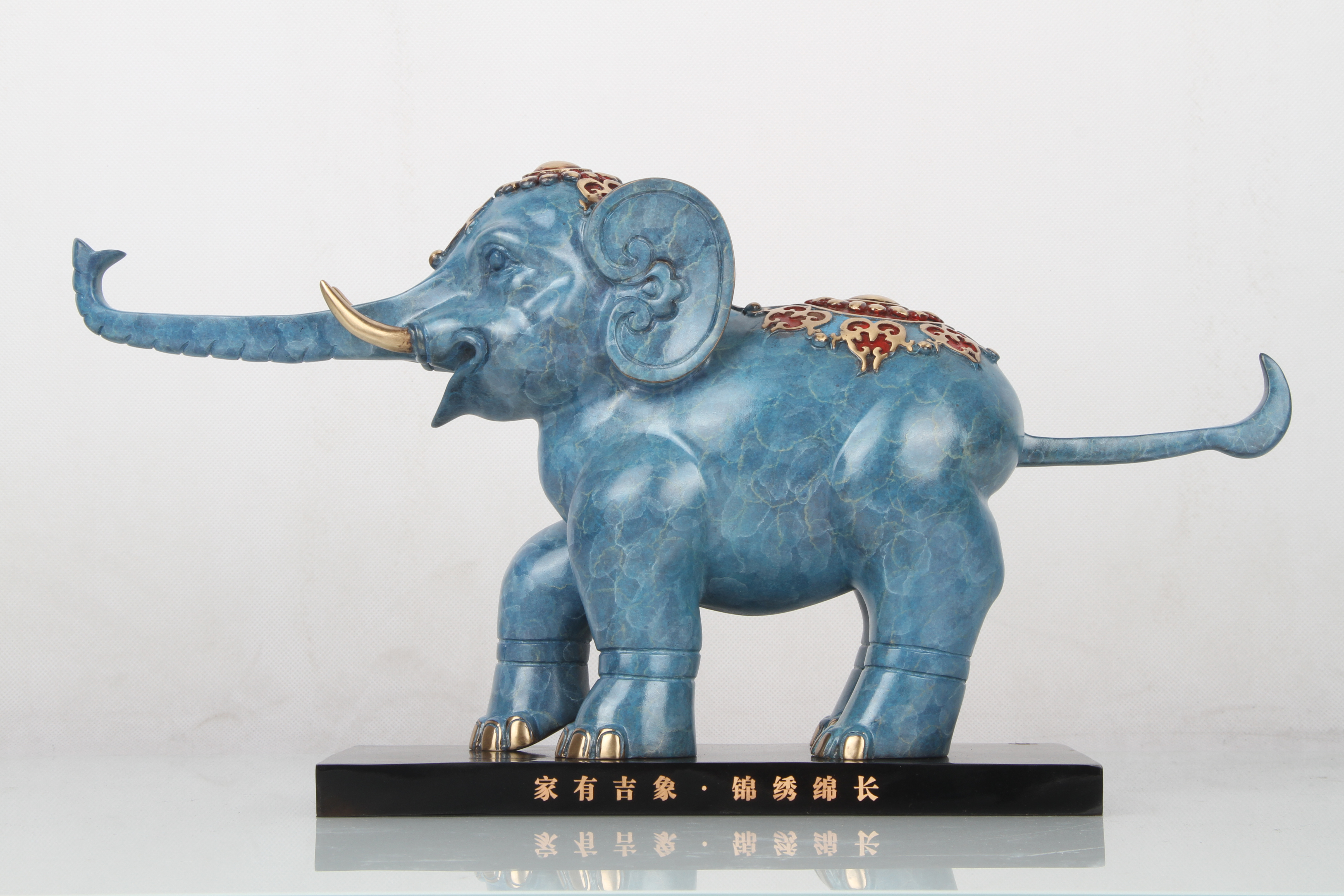 宇达2024新品 青铜创意艺术礼品《家有吉象锦绣绵长》家居装饰摆件