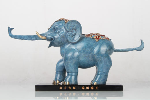 宇达2024新品 青铜创意艺术礼品《家有吉象锦绣绵长》家居装饰摆件 商品图0