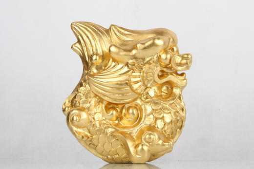 宇达青铜摆件 著名艺术家韩美林作品 贴金《金龙送瑞》艺术品摆件 商品图1