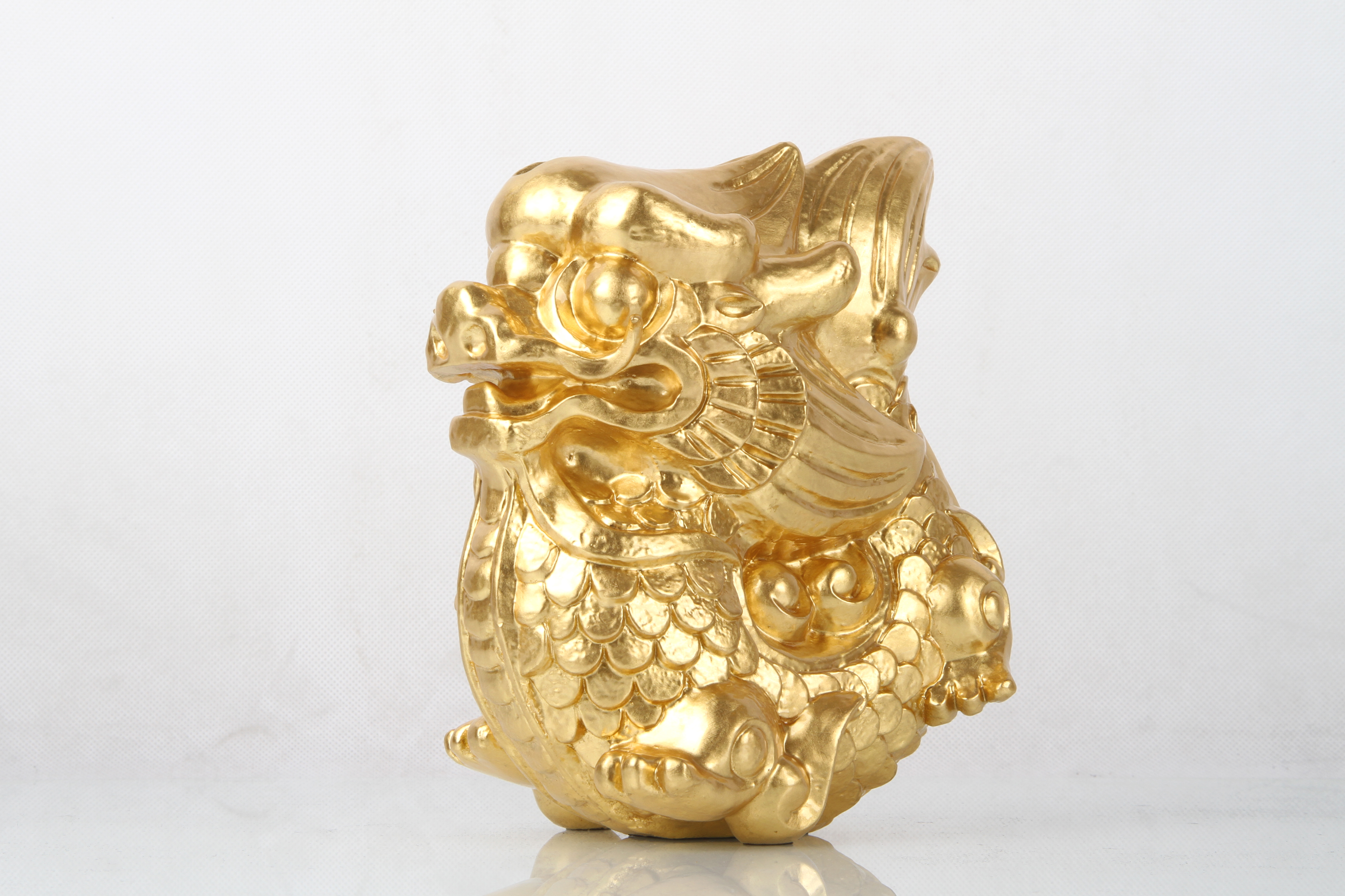 宇达青铜摆件 著名艺术家韩美林作品 贴金《金龙送瑞》艺术品摆件