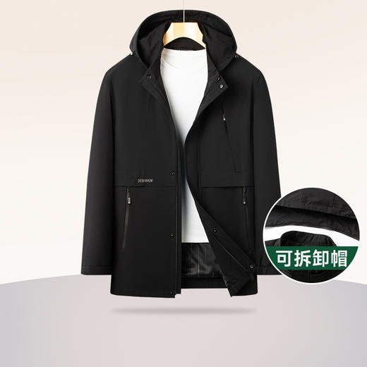 【Q】【可拆卸帽】【新款DSZ】大依优型大码夹克外套外套男宽松加肥加大码上衣夹克休闲透气 商品图6