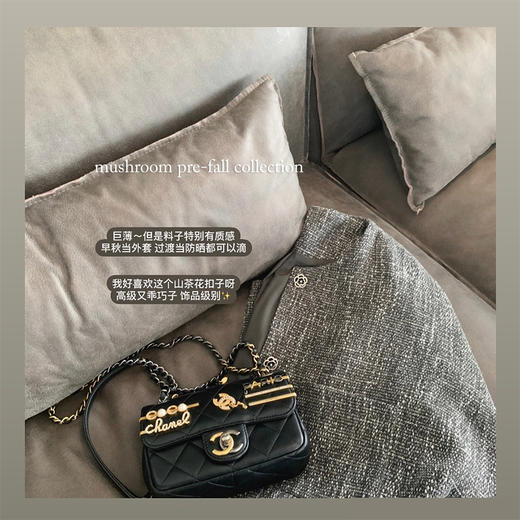 金蘑菇菇【韩剧女主的早春】少女感三件套高级灰无领短款宽松外套 商品图4