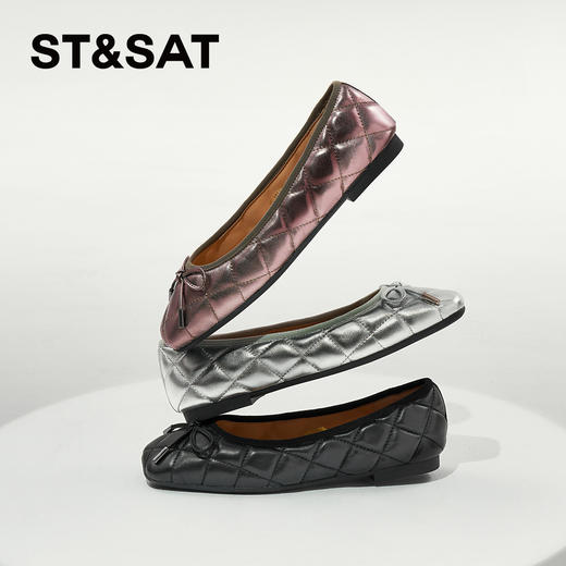 星期六时尚菱格芭蕾平底鞋SS4111116A 商品图3