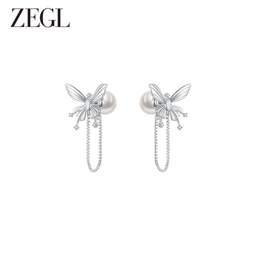 ZEGL设计师绿野漫迹系列925银蝴蝶耳环2024新款高级感耳钉耳饰女 商品图4