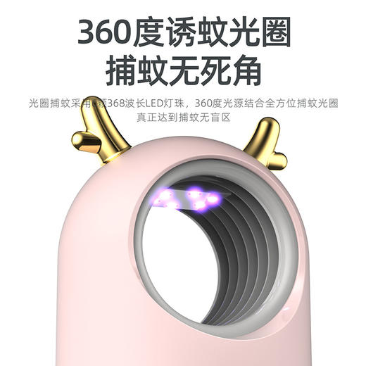 【360°诱蚊光圈捕蚊无死角】新款家用诱蚊灭蚊器 USB插电捕蚊灯 卧室光触媒灭蚊灯 吸入式蚊灯 桌面灭蚊神器 商品图1