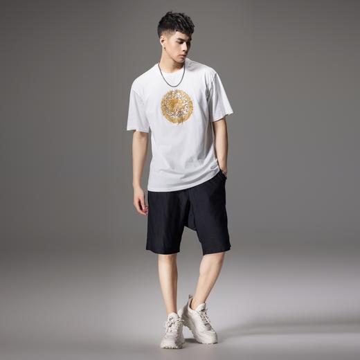 PINLI品立新中式2024夏季新款钉珠潮牌短袖T恤男士中国风圆领上衣BG242111028 商品图4