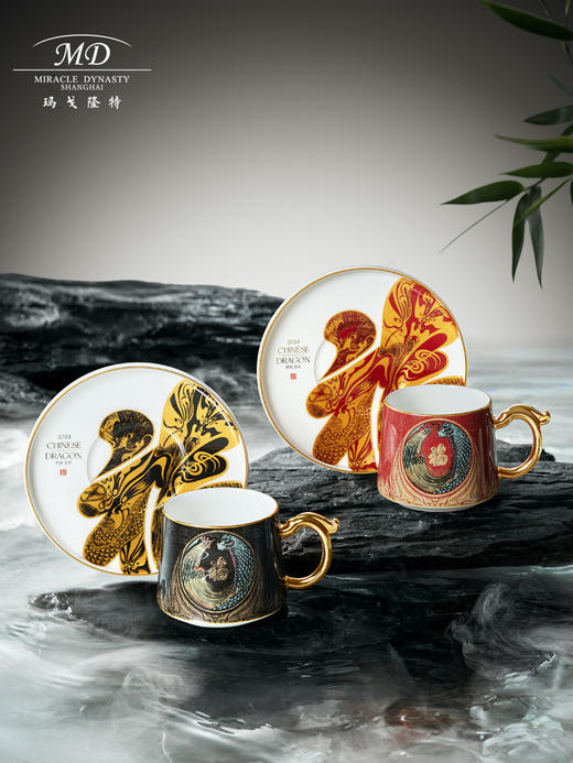 【玛戈隆特】神龙赐福龙年限定杯子家用高档骨瓷家用咖啡杯碟套装礼盒 商品图0