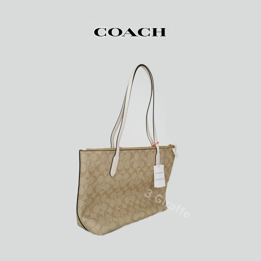 COACH/蔻驰Zip Tote 30拉链开合奶白色托特包单肩包女款4455  #美国直邮 商品图2