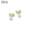 ZEGL设计师绿野漫迹系列925银人造珍珠耳环2024款耳钉蝴蝶耳饰女 商品缩略图4