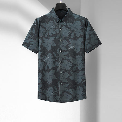 【新款DDA】大依优型大码短袖衬衫花衬衫加肥加大男装大号大码衬衣上衣男士绅士商务休闲半袖夏季 商品图0