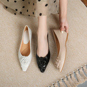 【预售5天】山茶花法式软底单软面单鞋，浅口瓢鞋坡跟豆豆鞋工作鞋MBJR&739