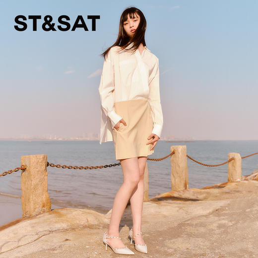 星期六性感铆钉尖头细高跟SSC1114135 商品图3