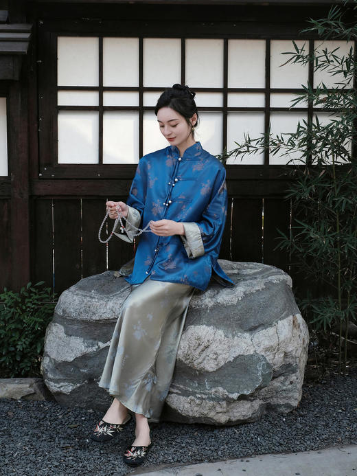 盛唐牡丹 |琉璃金菊花纹真丝半裙 商品图1