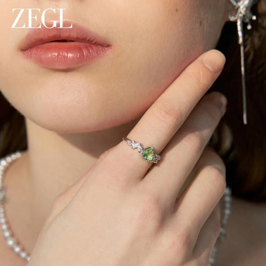 ZEGL设计师绿野漫迹系列925银蝴蝶戒指女小众设计指环开口食指戒 商品图2