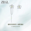 ZEGL设计师绿野漫迹系列925银蝴蝶耳环女2024款耳钉绿色花朵耳饰 商品缩略图0